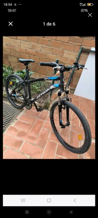 Bicicleta Decathlon 26 Negra y Azul