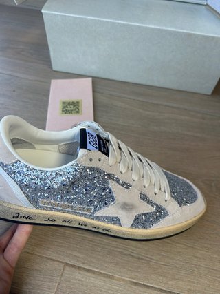Golden Goose Ballstar Glitter Beige/Plata Nuevas