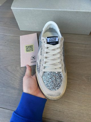 Golden Goose Ballstar Glitter Beige/Plata Nuevas