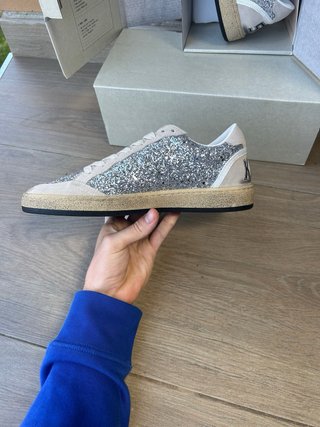 Golden Goose Ballstar Glitter Beige/Plata Nuevas