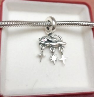 Charm Colgante Perro con Estrellas