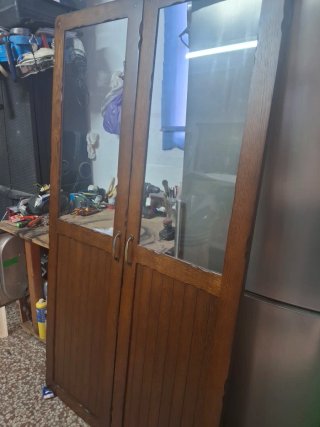 2 Puertas Madera Roble con Cristal Cocina