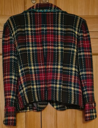 Blazer cuadros tartán multicolor estilo vintage
