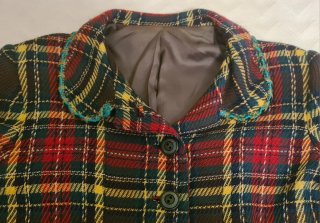 Blazer cuadros tartán multicolor estilo vintage