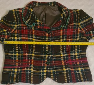 Blazer cuadros tartán multicolor estilo vintage