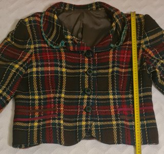 Blazer cuadros tartán multicolor estilo vintage