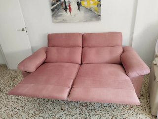 Sofá eléctrico 2 plazas rosa