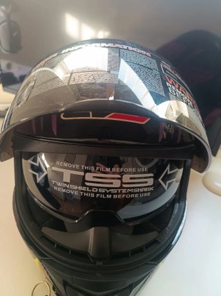 Casco Integral LVS Negro Rosa Morado