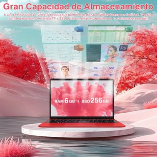 Portátil 14 6GB RAM 256GB SSD Rojo