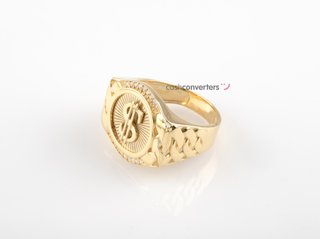 sello oro 18k con piedra con circonita