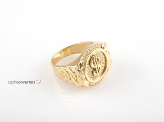 sello oro 18k con piedra con circonita