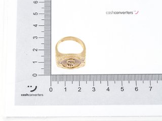 sello oro 18k con piedra con circonita