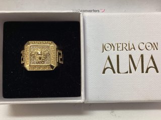 sello oro 18k con piedra con circonita
