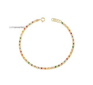 pulsera oro 18k con piedra con circonita