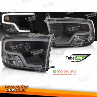 FAROS DELANTEROS PARA DODGE RAM 09-18 TUBO LUZ NE