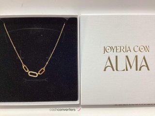 collar oro 18k con piedra con circonita 22cm
