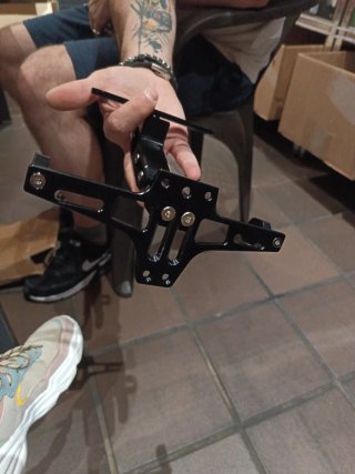 Soporte Matricula Moto LED Negro