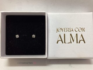 pendientes oro 18k con piedra con diamante