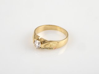 anillo oro 18k con piedra con circonita