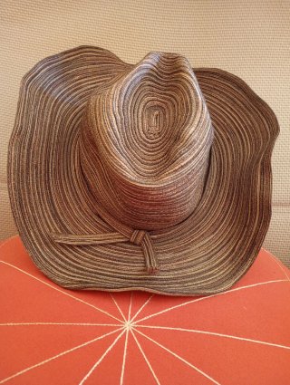 Sombrero de verano mujer rayas marrón
