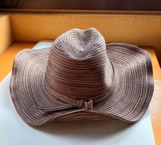 Sombrero de verano mujer rayas marrón