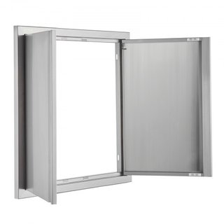 Puerta de Acceso para BBQ, Puerta Doble para Cocina Exterior de 610x610 mm, Puerta de Montaje Flush de Acero Inoxidable, Puerta Vertical de Pared con Mangos Rehundidos, para Isla de BBQ, Estación ...
