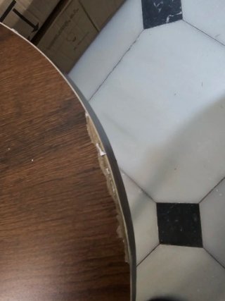 Mesita ovalada salón 2 niveles madera metal