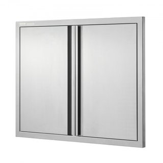 Puerta de Acceso para BBQ, Puerta Doble para Cocina Exterior de 787x609 mm, Puerta de Montaje Flush de Acero Inoxidable, Puerta Vertical de Pared con Mangos Rehundidos, para Isla de BBQ, Estación ...
