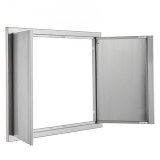 Puerta de Acceso para BBQ, Puerta Doble para Cocina Exterior de 787x609 mm, Puerta de Montaje Flush de Acero Inoxidable, Puerta Vertical de Pared con Mangos Rehundidos, para Isla de BBQ, Estación ...