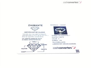 anillo plata 925mm con piedra con diamante de laboratorio t. 13 (16,88 mm)