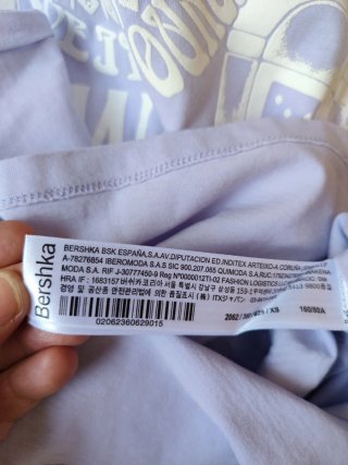 Camiseta Bershka Oversize Lila Talla XS