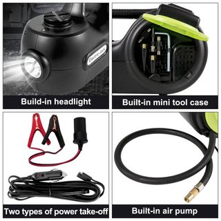 Gato Eléctrico de Coche 5 Toneladas, Gato Hidráulico Eléctrico con Llave de Impacto Eléctrica, Herramienta de Reparación de Coche con Gato Hidráulico con Luz LED, Rango de Elevación de 155-530 mm ...