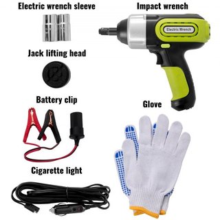 Gato Eléctrico de Coche 5 Toneladas, Gato Hidráulico Eléctrico con Llave de Impacto Eléctrica, Herramienta de Reparación de Coche con Gato Hidráulico con Luz LED, Rango de Elevación de 155-530 mm ...