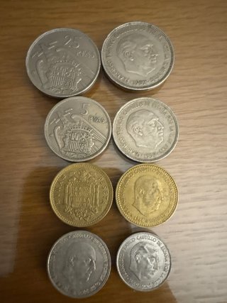 Lote Monedas antiguas España Juan Carlos I Franco