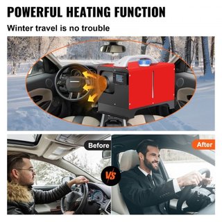 NUEVO Calentador de Aire Diesel, Calentador de Estacionamiento de 5KW 12V, Calentador para Mini Camiones, Con Orificio de Salida Único, con LCD Negro, Control Remoto, Calentador Diesel de Calentam...