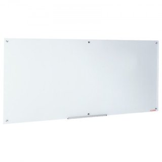 Pizarra Blanca Magnética de Vidrio, Tablero de Borrado en Seco 72"x36", Pizarra de Vidrio Grande Montada en la Pared Sin Marco, con Bandeja para Marcadores, un Borrador y 2 Marcadores, Blanca