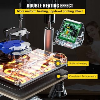 Máquina de Prensa Térmica, 30.48 x 38.1 cm, Calentamiento Rápido, Impresora Digital de Transferencia de Vinilo para Camisetas, Bolsa de Lona, Almohada, Banner, Azul
