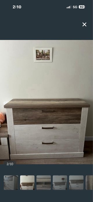Cómoda de madera + MESITA DE NOCHE  DE REGALO
