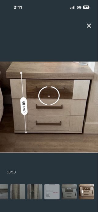 Cómoda de madera + MESITA DE NOCHE  DE REGALO