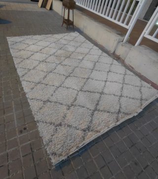 Alfombra nueva muy grande beige y gris 290x190 c