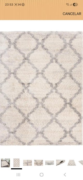 Alfombra nueva muy grande beige y gris 290x190 c