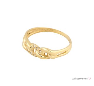 anillo oro 18k con piedra con circonita