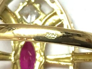 sortija oro 18k con piedra con circonita