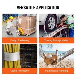 Cinta de Tirar de Poliéster, 1/2" x 528' Cinta Plana Mule, Capacidad de Tensión de 1250 lbf, Cinta de Tirar de Cable con Webbing Impreso para Empaque, Jardinería, Eléctrico Comercial, Trabajo de C...