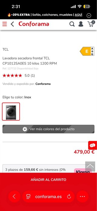 Lavadora TCL 10kg Frontal