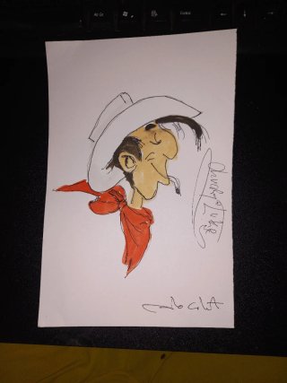 Acuarela original de Lucky Luke