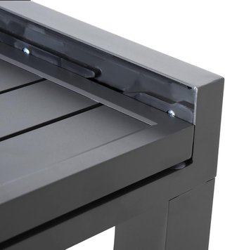 Mesa de Jardín Extensible para 8-10 Personas con Estructura de Aluminio, 135-270X90X75Cm, Gris