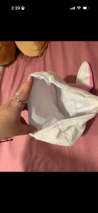 Gorro Kawaii Conejo Blanco y Rosa