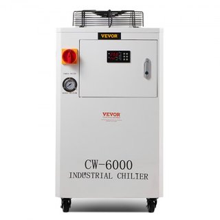Enfriador de Agua Industrial, CW6000, Sistema de Enfriamiento de Agua Industrial de 1500W con Compresor, Capacidad del Tanque de Agua de 15L, Tasa de Flujo Máxima de 65 L/min, para Máquina de Grab...
