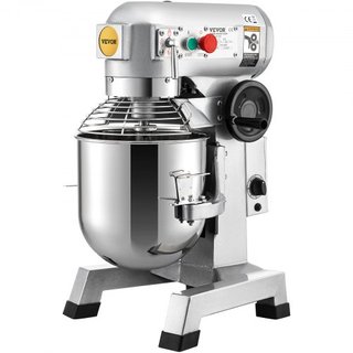 Mezclador Comercial, Tazón de Acero Inoxidable de 14.2 L, Mezclador Eléctrico de Alta Dureza de 850W con 3 Velocidades Ajustables 113/184/341 RPM, Incluye Gancho para Masa y Batidor, Perfecto para...